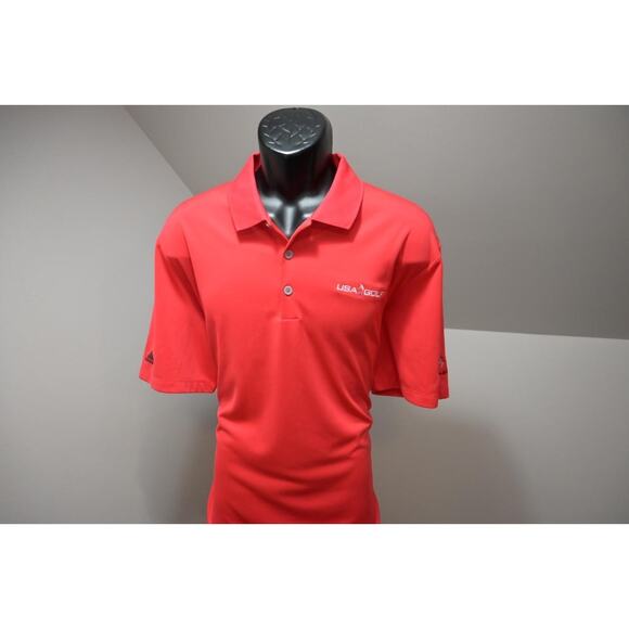Adidas Golf Polo USA Golf Athletic Red Short Sleeve Shirt Mens Size XL - Picture 2 of 10